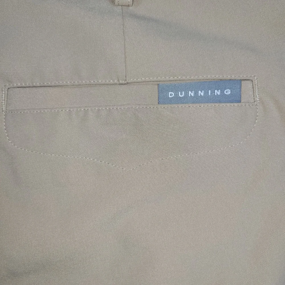 Dunning Mens Golf Shorts Tan Khaki Performance Flat Front Size 40